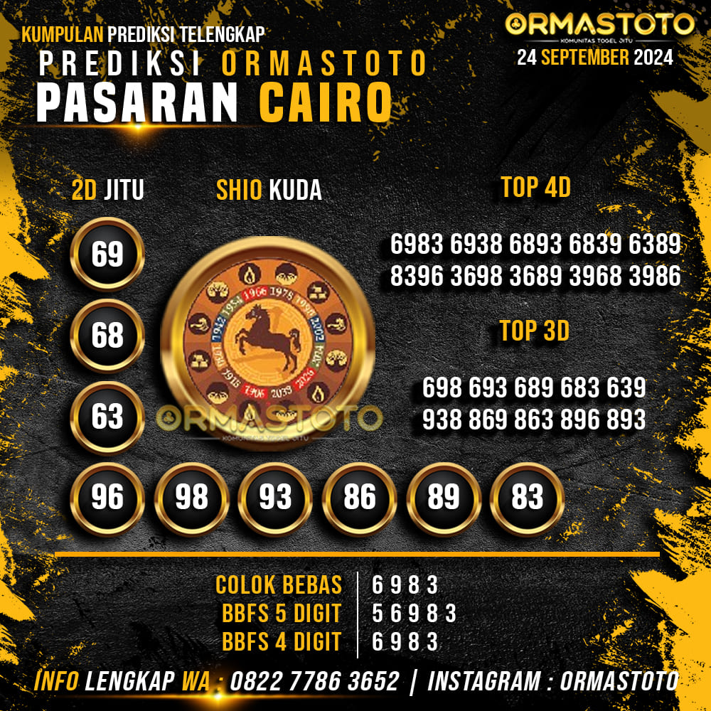 PREDIKSI CAIRO HARI INI 24 SEPTEMBER 2024