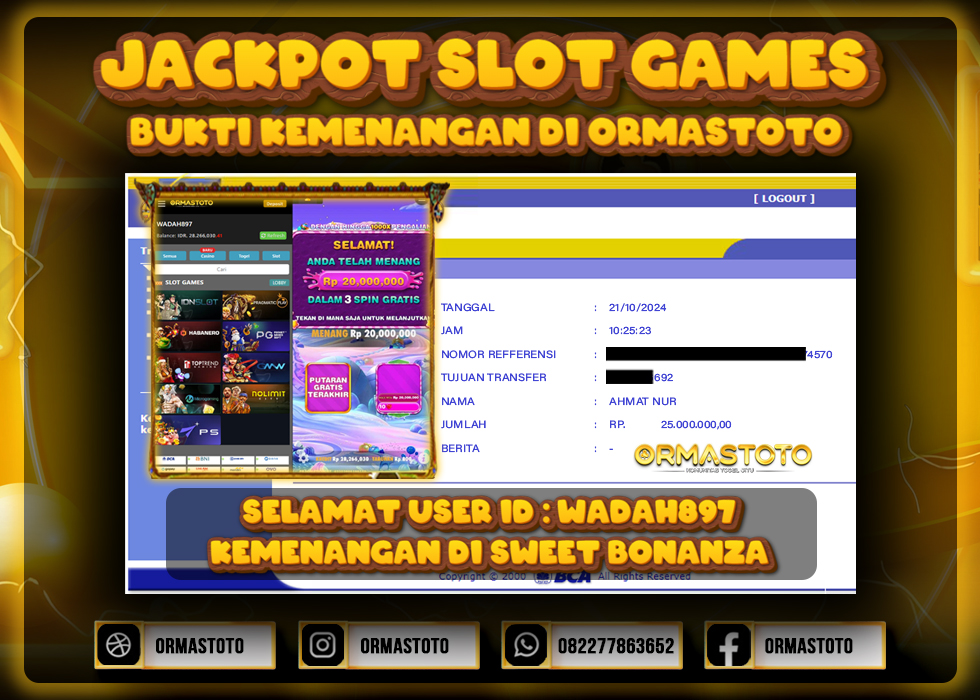 JACKPOT SWEET BONANZA DI ORMASTOTO LANGSUNG LUNAS WITHDRAW 25JUTA RUPIAH