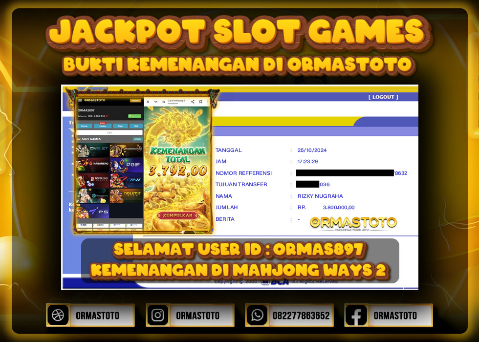 JACKPOT MAHJONG WAYS 2 DI ORMASTOTO LANGSUNG LUNAS WITHDRAW 3,8JUTA RUPIAH