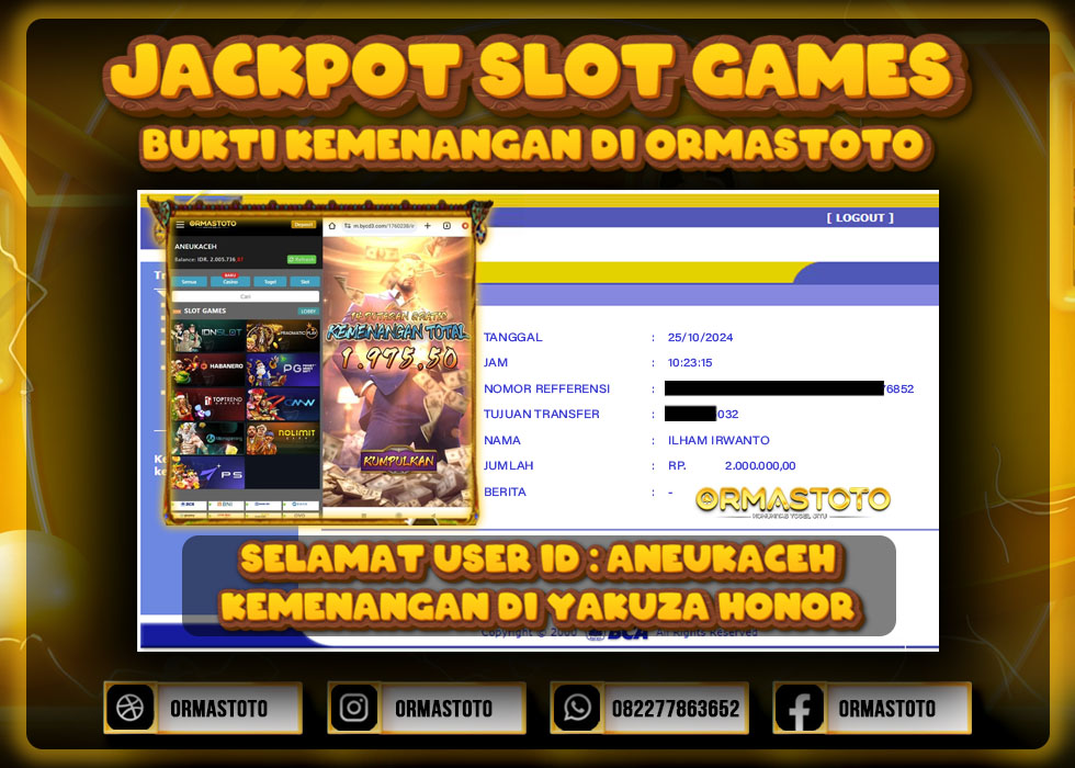 JACKPOT YAKUZA HONOR DI ORMASTOTO LANGSUNG LUNAS WITHDRAW 2JUTA RUPIAH